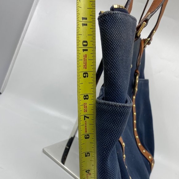 Michael Kors M Blue Interwoven Canvas Shoulder Bag - Picture 5 of 10